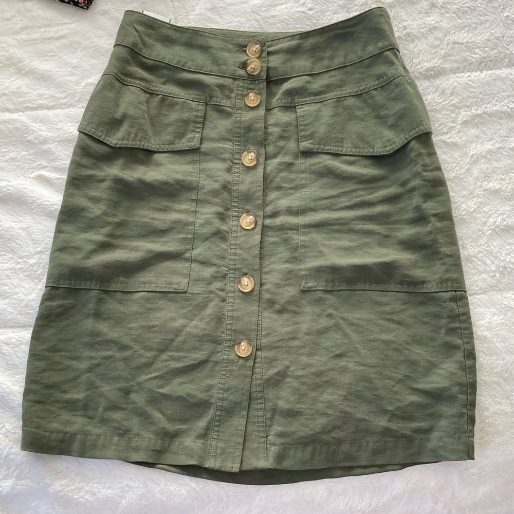 COPY - A new day button down skirt green size 2